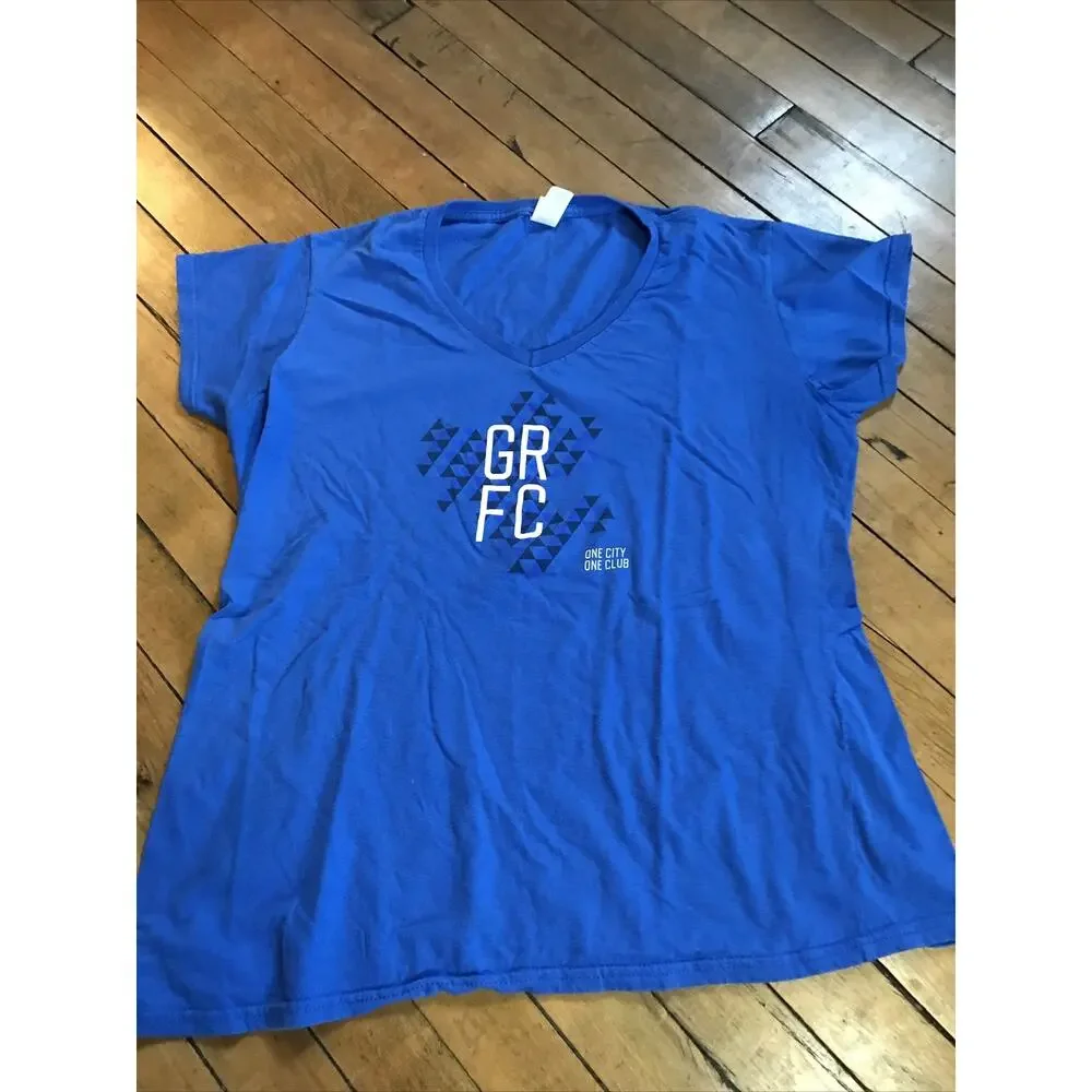 Grand Rapids Football‎ Club Womens XXL Blue tee Gildan Soft